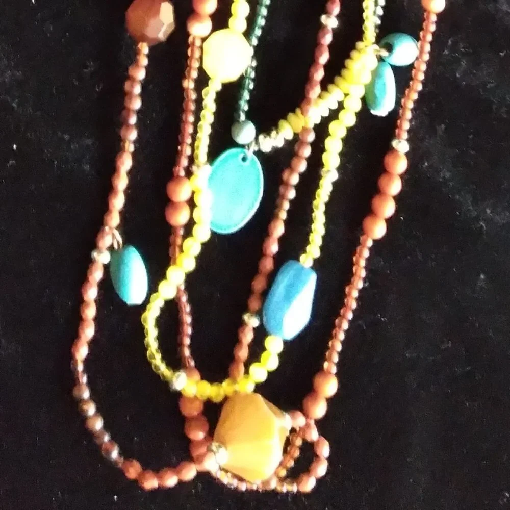 Beautiful Colorful Multi Layer Beaded Necklace